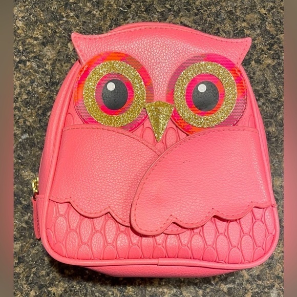 🌟HP🌟 OWL BAG Hot Pink Expanding Wings Bath Body Exclusive Retired Sparkly Eyes - Picture 1 of 12